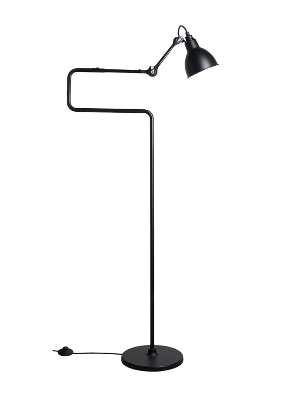 DCW Editions LAMPE GRAS N°411 Black Floor Lamp Round Shade Discount