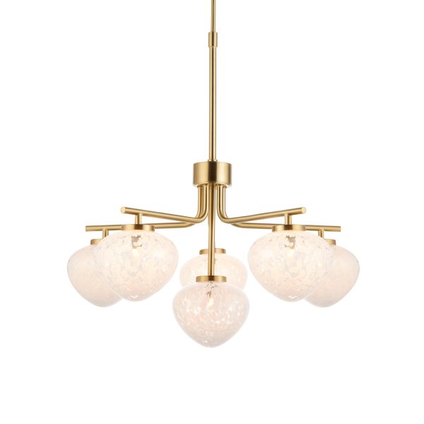 Amos Confetti Chandelier Pendant Satin Brass For Sale