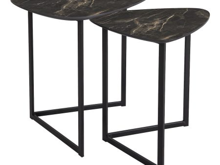 Dar Mibello Nested Tables Dark Marble Effect and Matt Black Online now