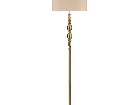 Dar Madrid Floor Lamp Antique Brass With Shade on Sale