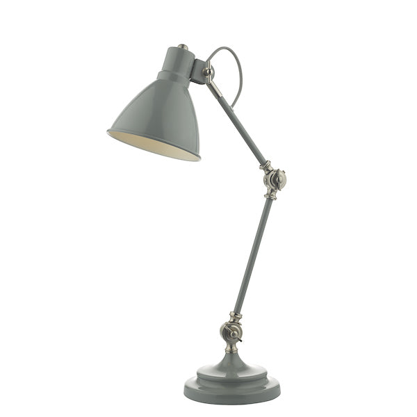 Dar Eunice Task Desk Lamp Grey Satin and Nickel Discount