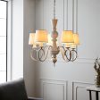 Amos Cotswolds Chandelier Distressed White with Shades Online Sale