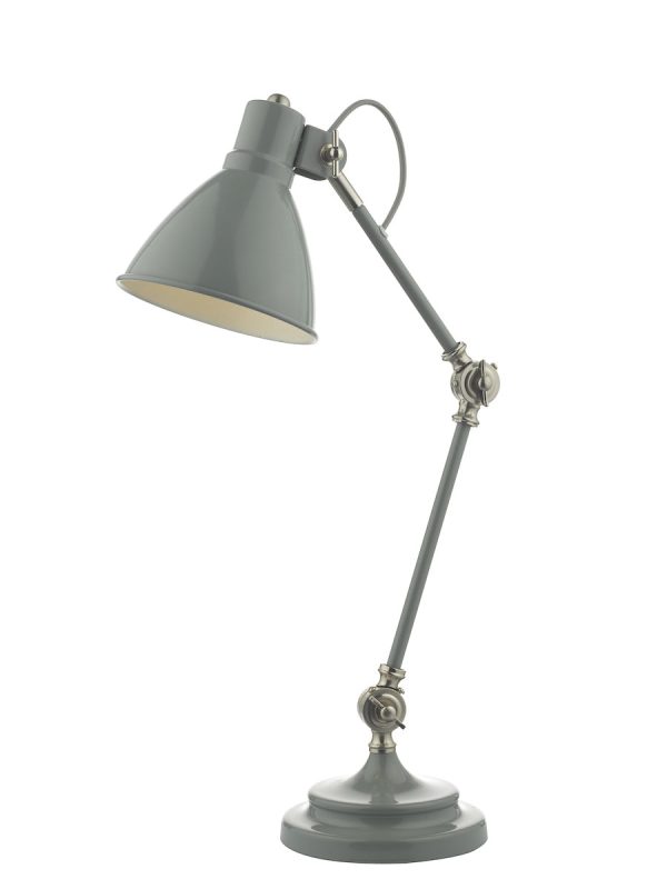 Dar Eunice Task Desk Lamp Grey Satin and Nickel Discount