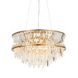 Amos Concave 9 Light Crystal Chandelier Warm Brass For Cheap