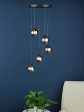 Dar Federico 5 Light Cluster Pendant Black Smoked Glass Sale