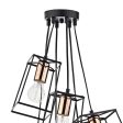 Dar Tower 6 Light Cluster Pendant Black and Copper Online