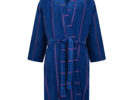 Velour Stripe Dressing Gown For Discount