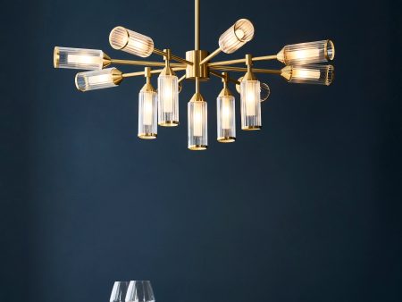 Amos Duchy 13 Light Chandelier Satin Brass on Sale