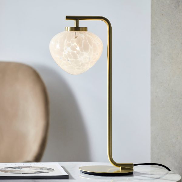 Amos Confetti Table Lamp Satin Brass For Sale