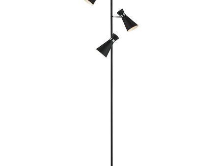 Dar Ashworth Floor Lamp Black & Polished Chrome Cheap