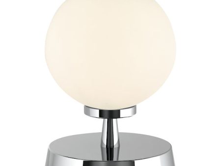 Dar Esben Touch Table Lamp Polished Chrome With Opal Glass Hot on Sale