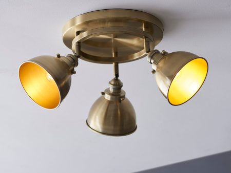 Endon Wyatt  Spotlight Round Antique Brass For Sale