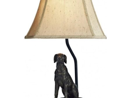 Dar Rover Dog Table Lamp Bronze With Shade For Sale