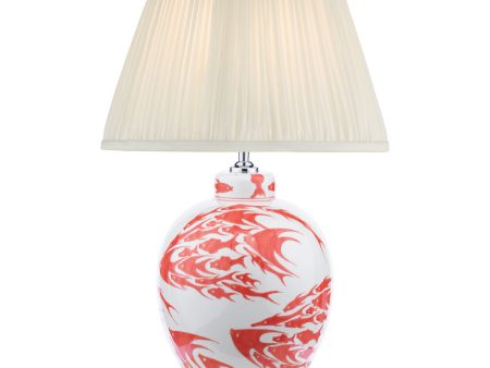 Dar Simone Ceramic Table Lamp Coral & White Fish Pattern Base Only Sale