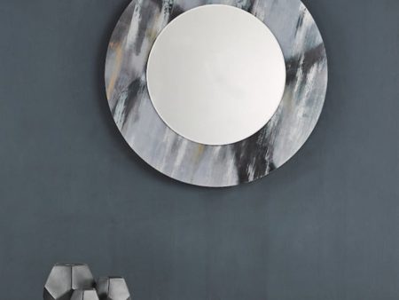 Dar Mehera Round Mirror Grey Marble Print on Sale