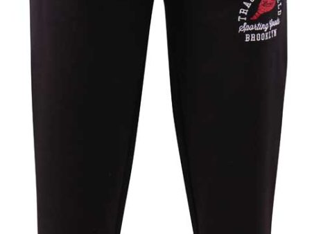 Chilworth Embroidered Logo Open Hem Joggers - Black Fashion