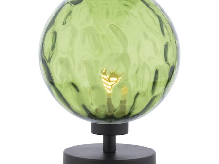 Dar Esben Touch Table Lamp Black with Green Glass Online Sale