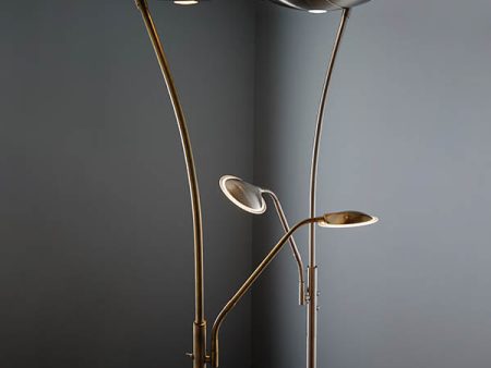 Endon Alassio Uplighter Floor Lamp Antique Brass Discount