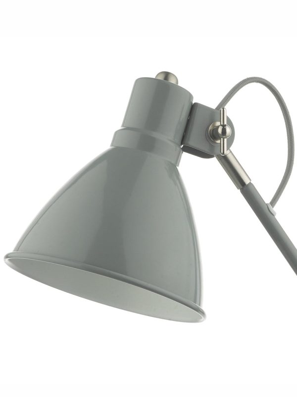 Dar Eunice Task Desk Lamp Grey Satin and Nickel Discount