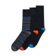 3 Pack  Fine Stripe Comfort Top Bamboo Socks For Discount