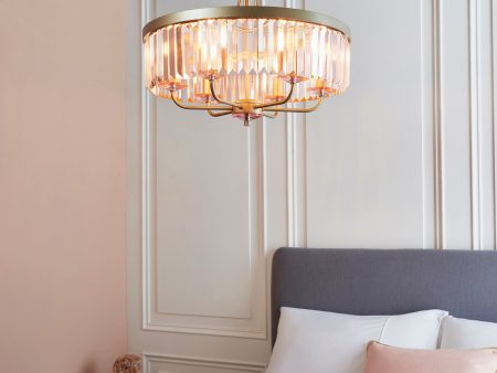 Amos Windsor Chandelier Champagne & Rose Pink Online Sale