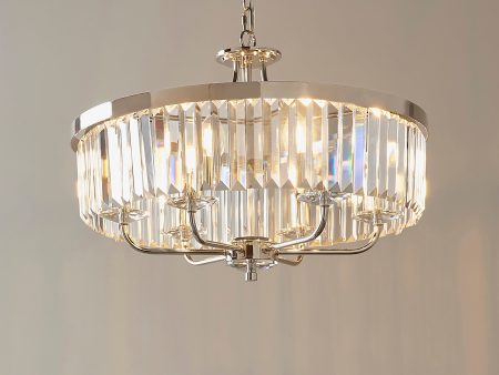 Amos Windsor Chandelier Bright Nickel Supply