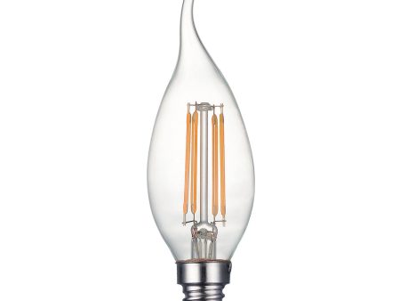 Dar LED Light Bulb E14 4w Clear Candle Flame Tip Dimmable Online now