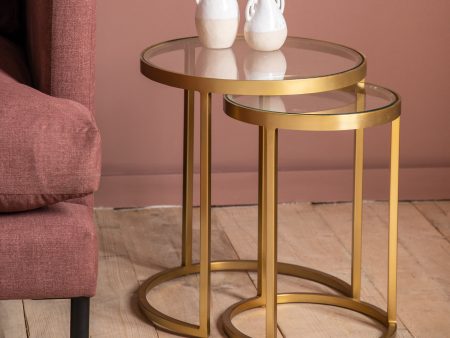 Amos Rowe Nest of Two Tables Gold Online now