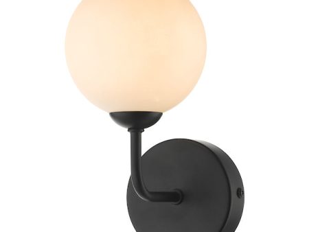 Dar Feya Wall Light Matt Black Opal Glass For Cheap