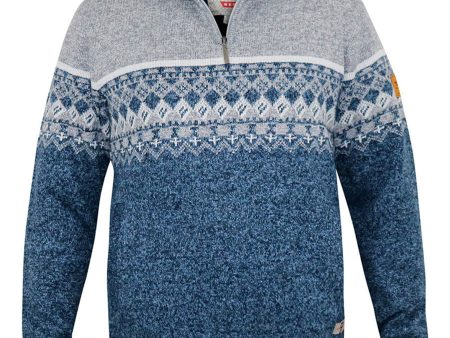 Ruddington  Fairisle Knit 1 4 Zip Jumper Sale