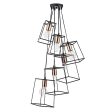 Dar Tower 6 Light Cluster Pendant Black and Copper Online