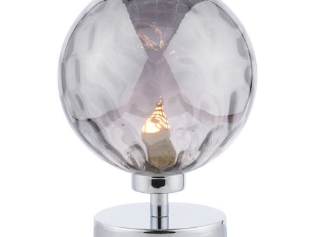 Dar Esben Touch Table Lamp Chrome with Smoked Glass Online Hot Sale