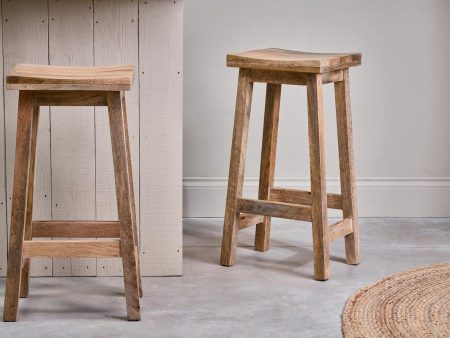 Nkuku Ambi Wooden Tall Stool Natural Discount