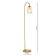 Dar Idra Floor Lamp Aged Bronze and Champagne Ribbed Glass For Discount