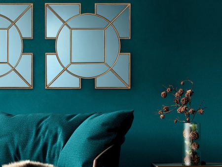 Dar Lyshia Square Mirror with Gold Foil Detail 60cm Online Hot Sale