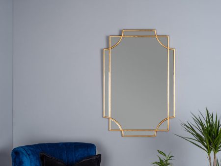 Dar Guapo Regency Style Rectangle Mirror with Gold Details For Cheap