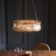 Amos Concave 6 Light Crystal Chandelier Warm Brass Online