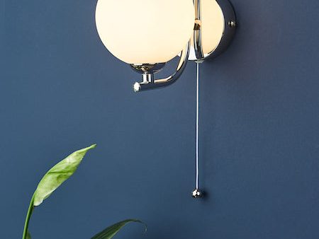 Dar Cradle Wall Light Polished Chrome Opal Glass Hot on Sale