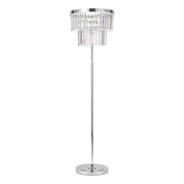 Dar Gold Collection Angel Floor Lamp Polished Chrome Crystal Fashion