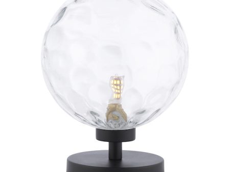 Dar Esben Touch Table Lamp Black with Clear Dimpled Glass Online Sale