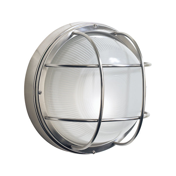 Dar Salcombe Outdoor Wall Light Round Stainless Steel IP44 Sale