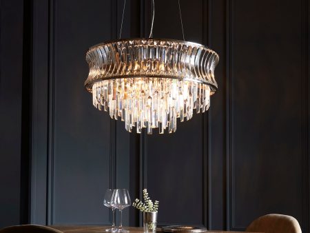 Amos Concave 9 Light Crystal Chandelier Discount