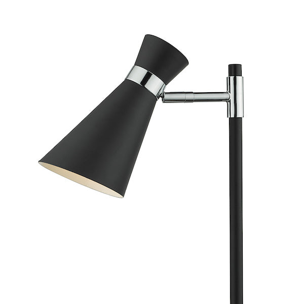 Dar Ashworth Table Lamp Black & Polished Chrome For Sale