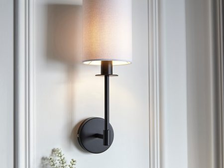 Amos Minerva Wall Light Matt Black with Shade For Cheap