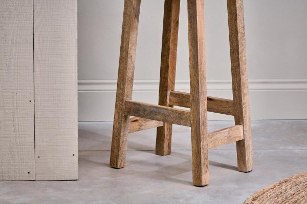 Nkuku Ambi Wooden Tall Stool Natural Discount