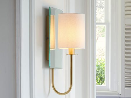 Amos Hades Wall Light Satin Brass with Shade For Discount