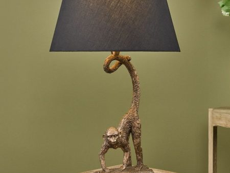 Dar Dwayne Monkey Table Lamp, Bronze with Shade Discount