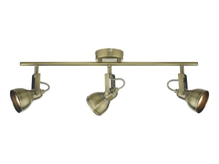 Dar Fothergill 3 Light Bar Spotlight Antique Brass Online Sale