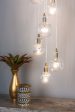 Dar Dita 10 Light Cluster Pendant Brass & Glass Fashion