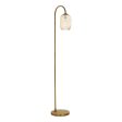 Dar Idra Floor Lamp Aged Bronze and Champagne Ribbed Glass For Discount